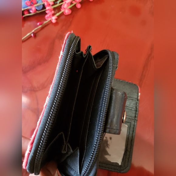 Ethnic Floral Embroidered 2 Sided Small Red Wallet - Picture 4 of 6